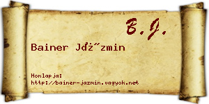 Bainer Jázmin névjegykártya